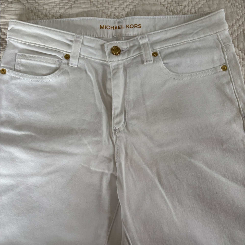Michael Kors white denim cropped